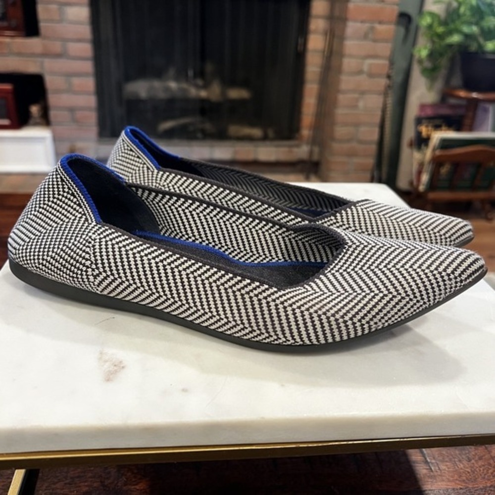 Rothy's‎ The Point Ballet Flats Herringbone Women's Size 7.5 Gray